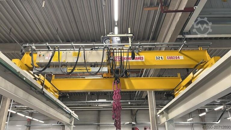 Double-girder overhead crane, bridge crane with radio control, indoor crane, overhead crane KONECRANES XLD 32to + XL516N40HDC424B0EE (XL500)